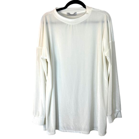 My Mum Made It Long Sleeve Oversized Flowy Velvet Blouse One Size - Picture 1 of 5